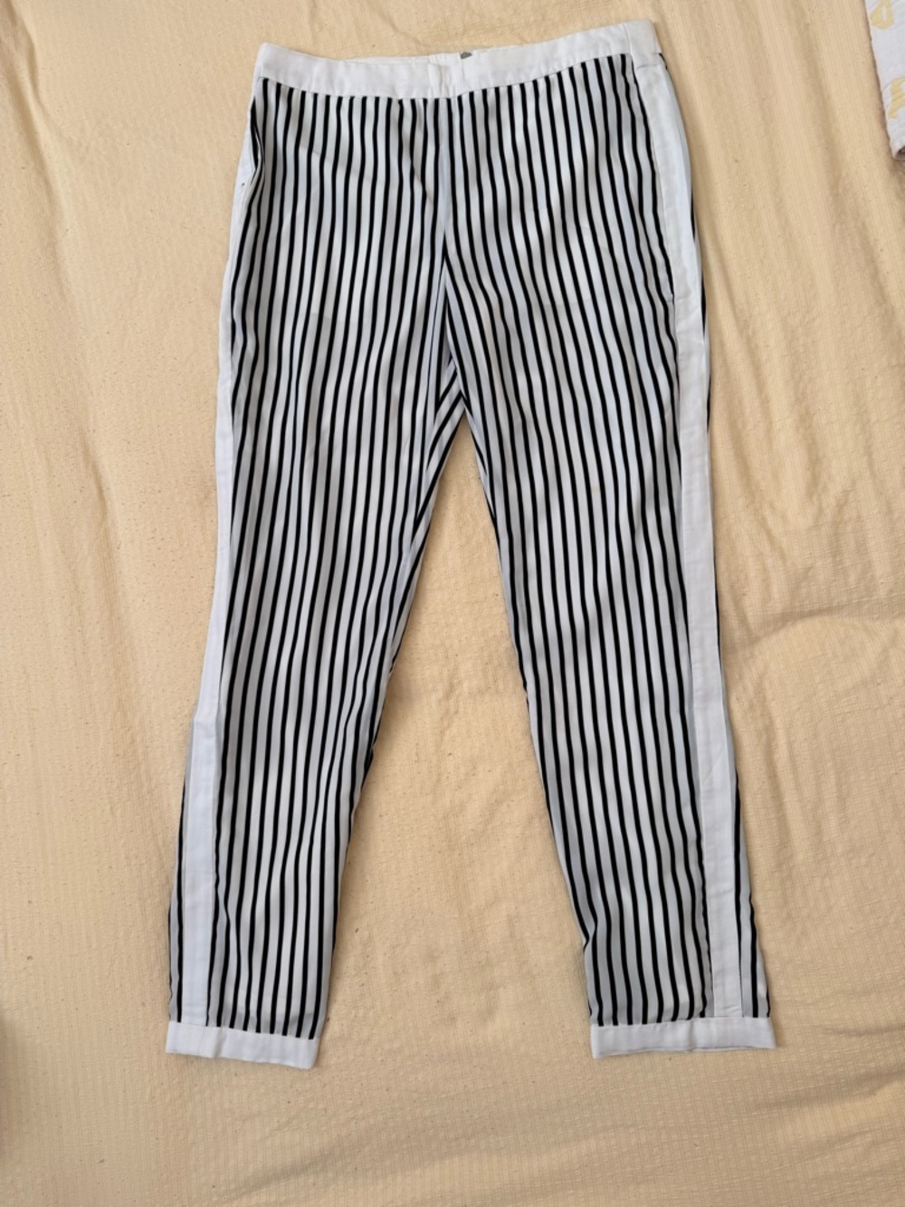 NWT $375+J Brand Ready to Wear Delia Striped Straight-Leg Trousers sz 6